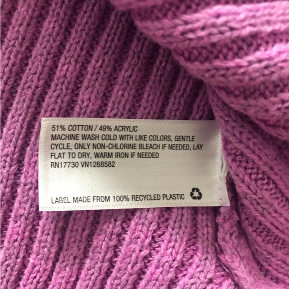 Wild Fable Ribbed V Neck Cropped Cotton Blend Sweater in Lilac Size L - Picture 7 of 10